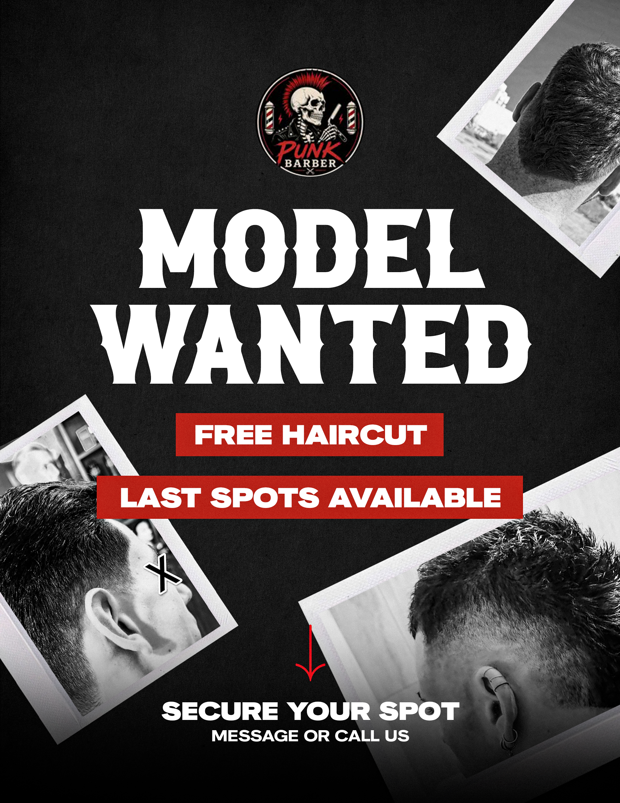 Model Wanted Free Haircut Poster